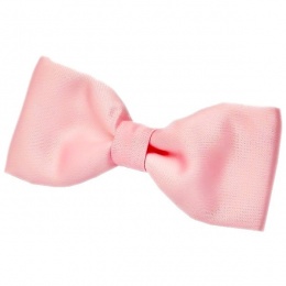 Boys Baby Pink Satin Plain Dickie Bow Tie on Elastic